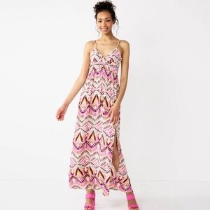 Rewind Pink and Cream Patterned Maxi Dress